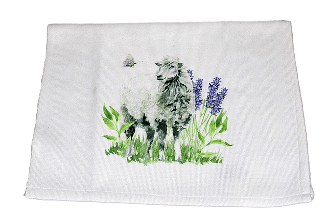 Tea Towel with Sheep Design 