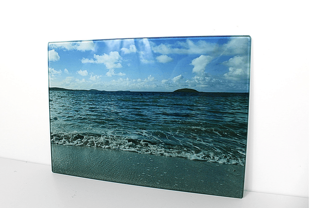 Glass Chopping Board Eriskay Beach Print