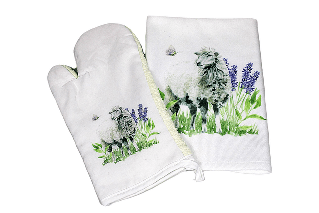 Tea Towel with Sheep Design 